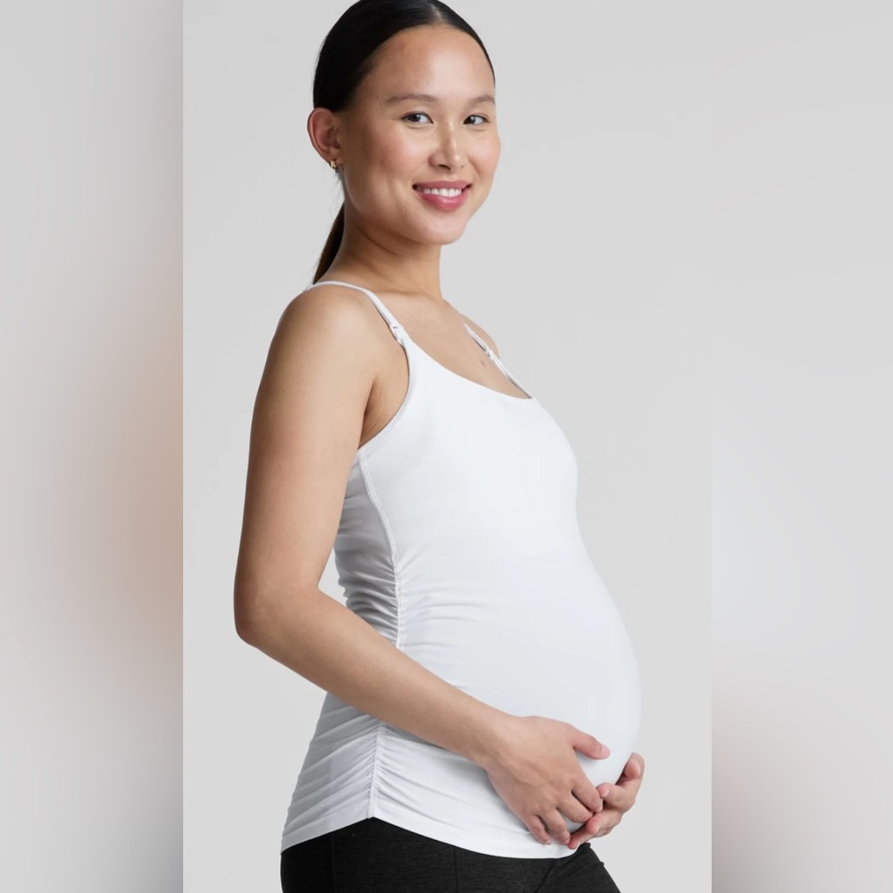 White Maternity Nursing Tank Top